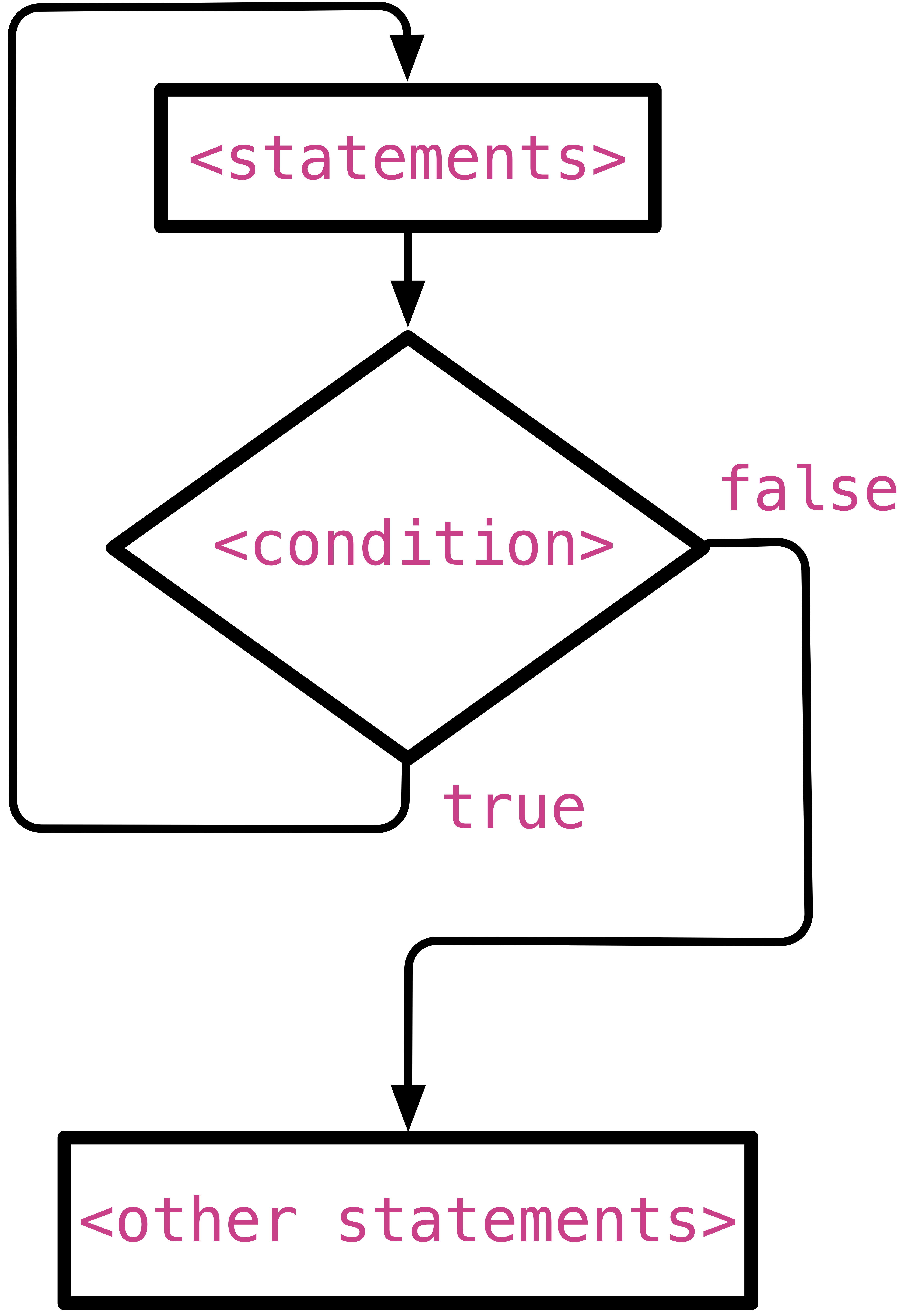 The flow chart of a do-while loop
